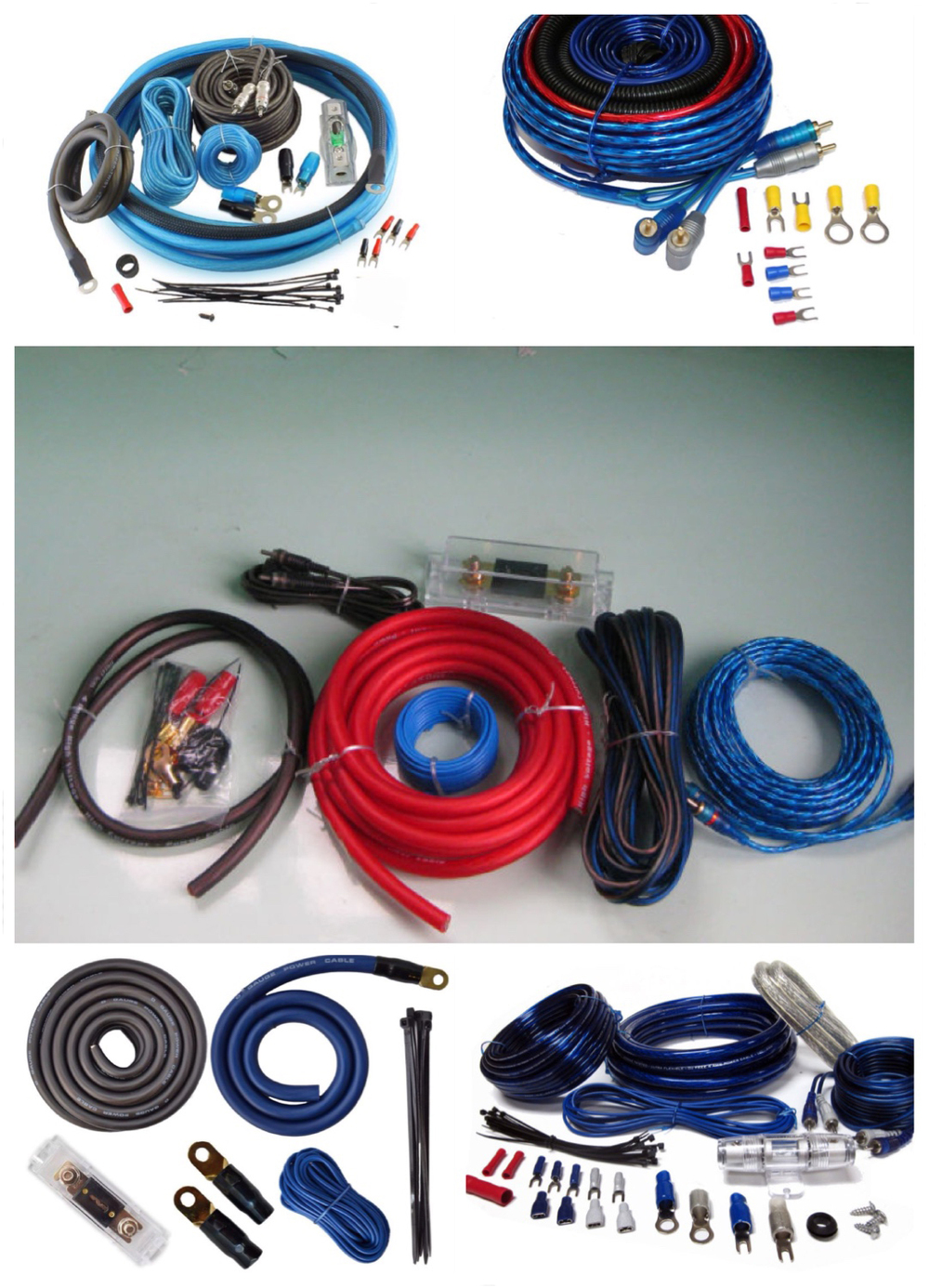 Customizable Cable Color and RCA Connectors CCA Car Amplifier Installation Wiring Kit