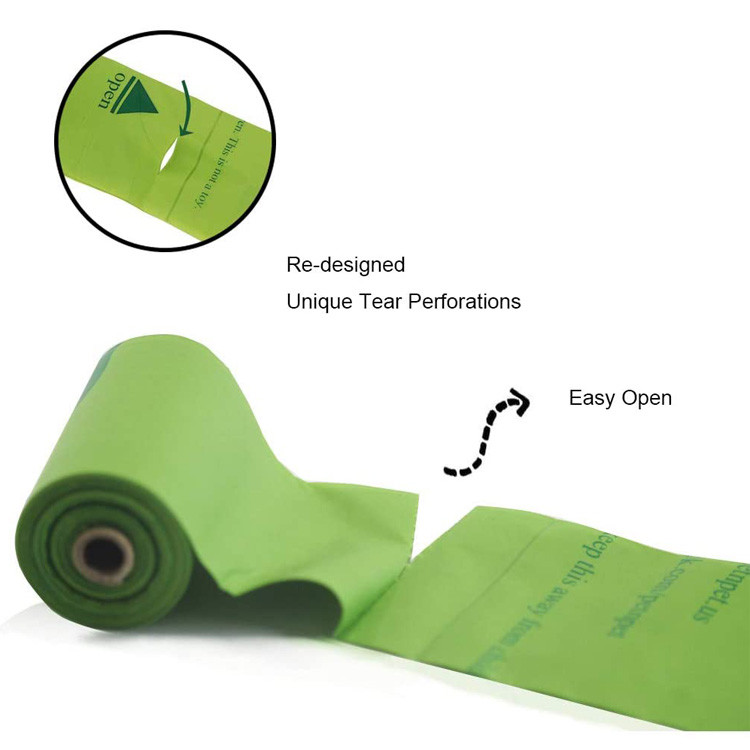 23*33cm Eco Friendly Dog Poop Biodegradable Corn Starch Bags With Dispenser