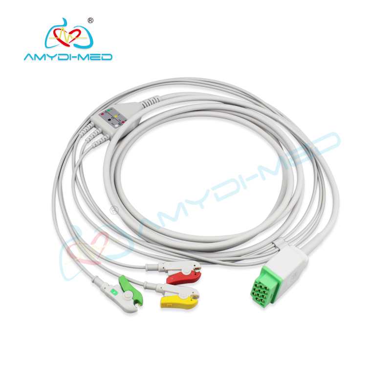 Medical Accessories 3 Lead ECG Cable With Leadwire For Patient Monitors