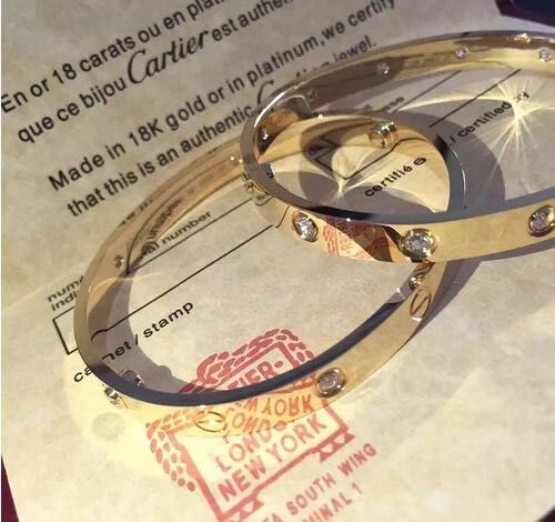 Real Gold Love Bangle Brand Design Love Bracelet 18K Gold Bangle B6035917