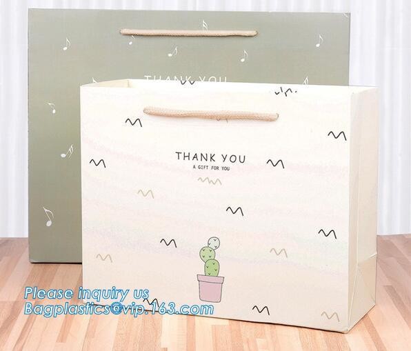 Luxury paper bags with handles Different Sizes,250gsm art paper shopping carrier bag custom printing with handle rope