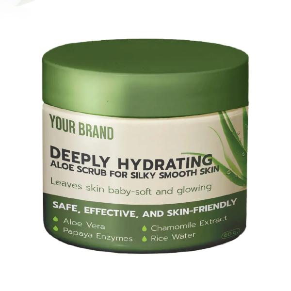 OEM Natural Herbal Body Scrub With Turmeric Rice Bran Oil Aloe Vera For Glowing