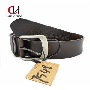 China Multiscene Casual Leather Pin Buckle Belt , Durable Genuine Black Leather Belt Mens on sale