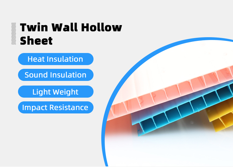 Anti UV Coating Soundproof Transparent Double Wall Polycarbonate Sheet Clear Polycarbonate Hollow Sheet for Roofing Sound Proof