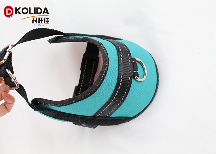 Size S / M / L Blue Reflective Nylon Dog Harness With Neoprene Lining