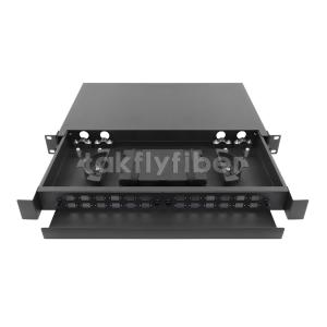 China OS2 OM3 OM4 FC ST LC SC 1U Fiber Optical Drawer Patch Panel 24 Cores Sliding ODF on sale