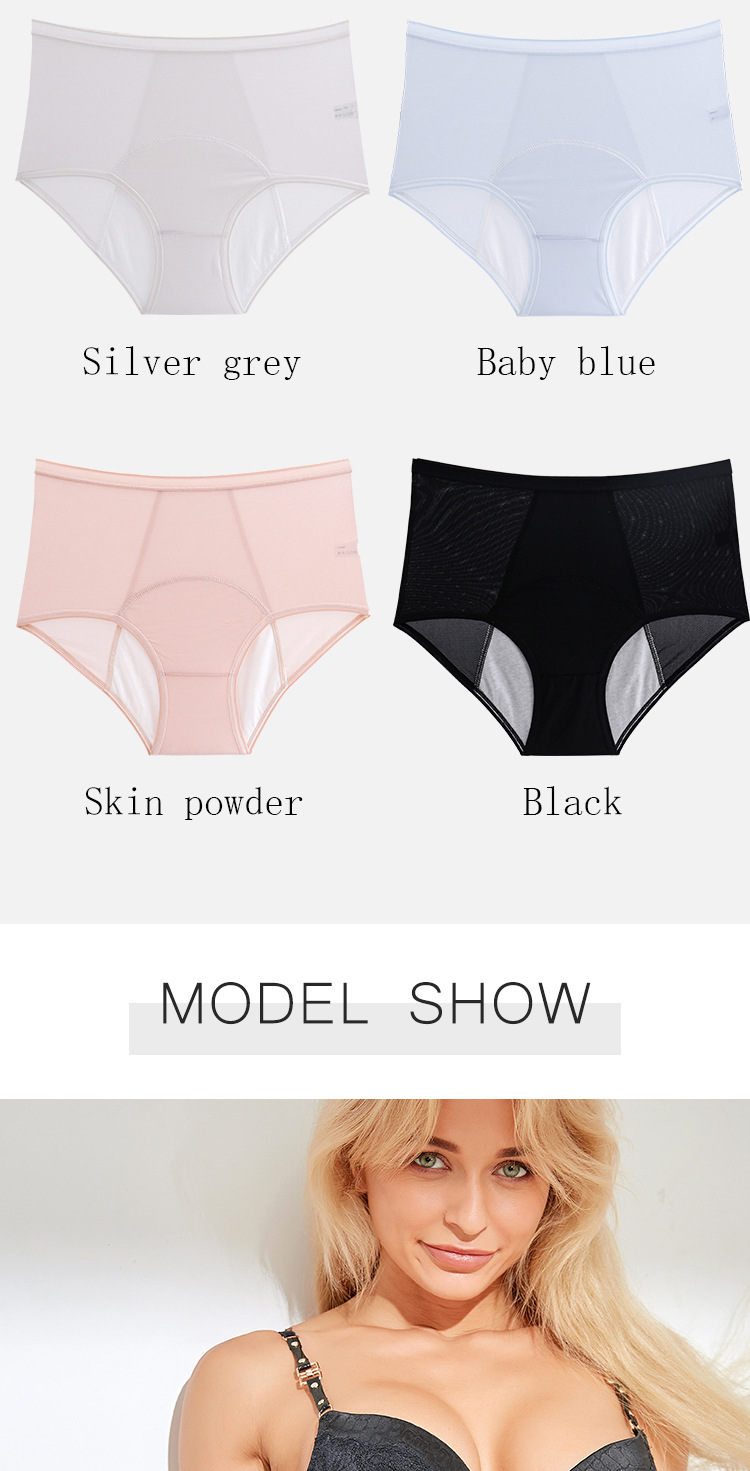 Absorbent Leak Proof Period Underwear High Waist Breathable Tummy Control 3 Layers