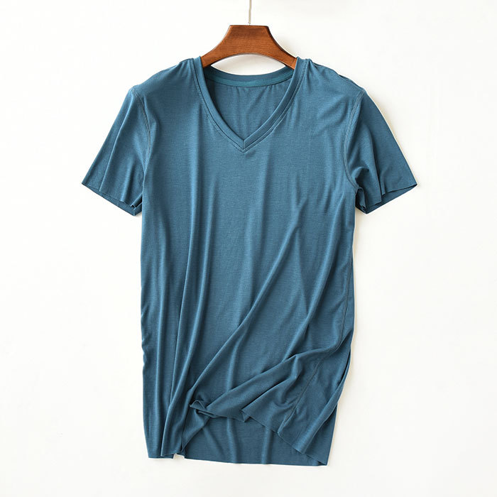 wholesale bamboo clothing mens V neck blank high quality bamboo fiber t shirt