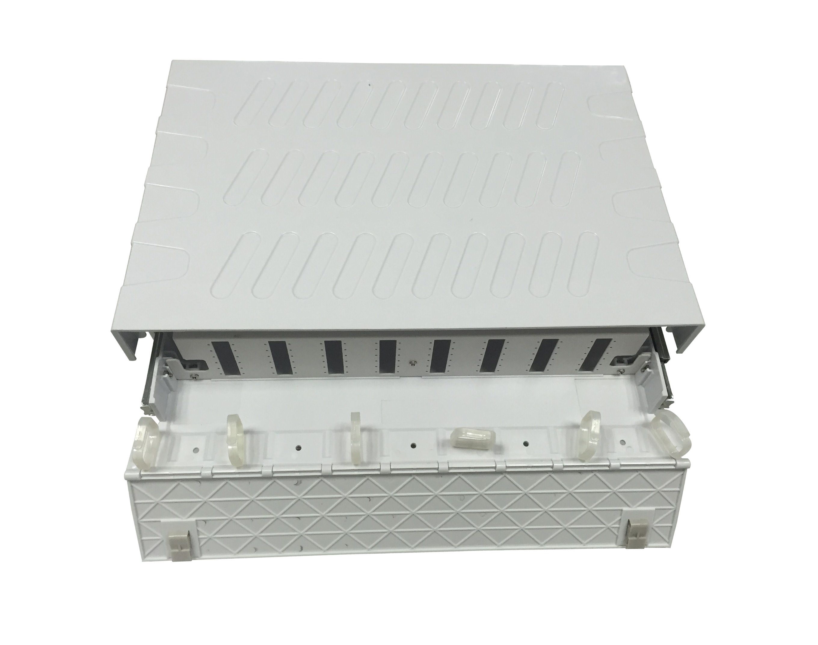 48 Rack Mounted Plastic Fiber Optic Patch Panel FTTH Distribution Frame