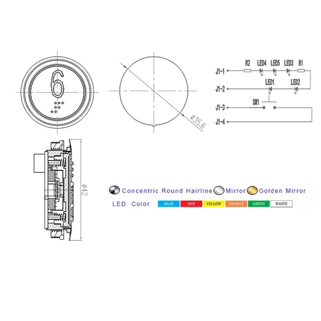 DC24V DC12V Push Button Control Switch / White Braille Elevator Buttons