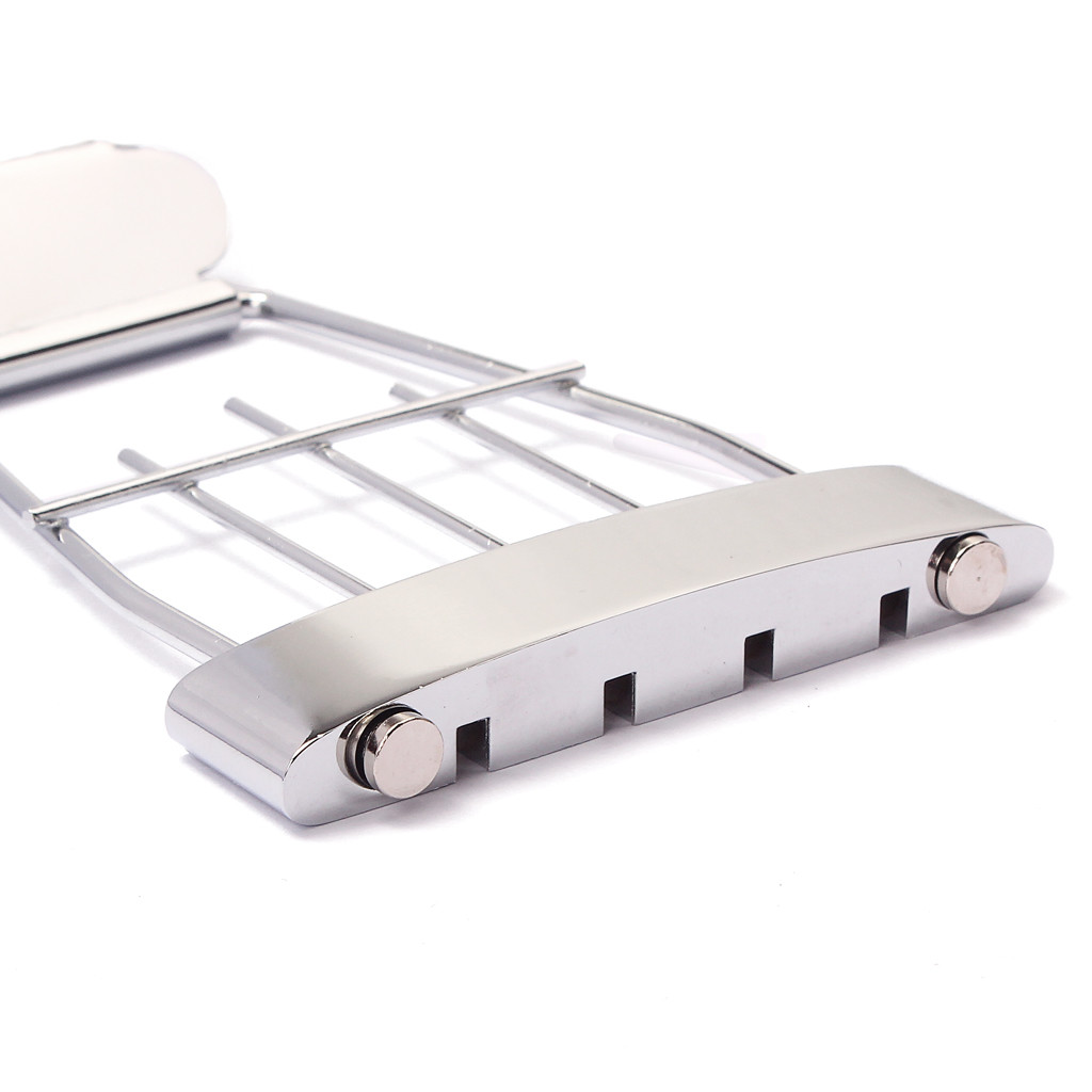 Jazz Bass Bridge Tailpiece Silver 4 Strings Low Tailpieces Replacement Zinc Alloy