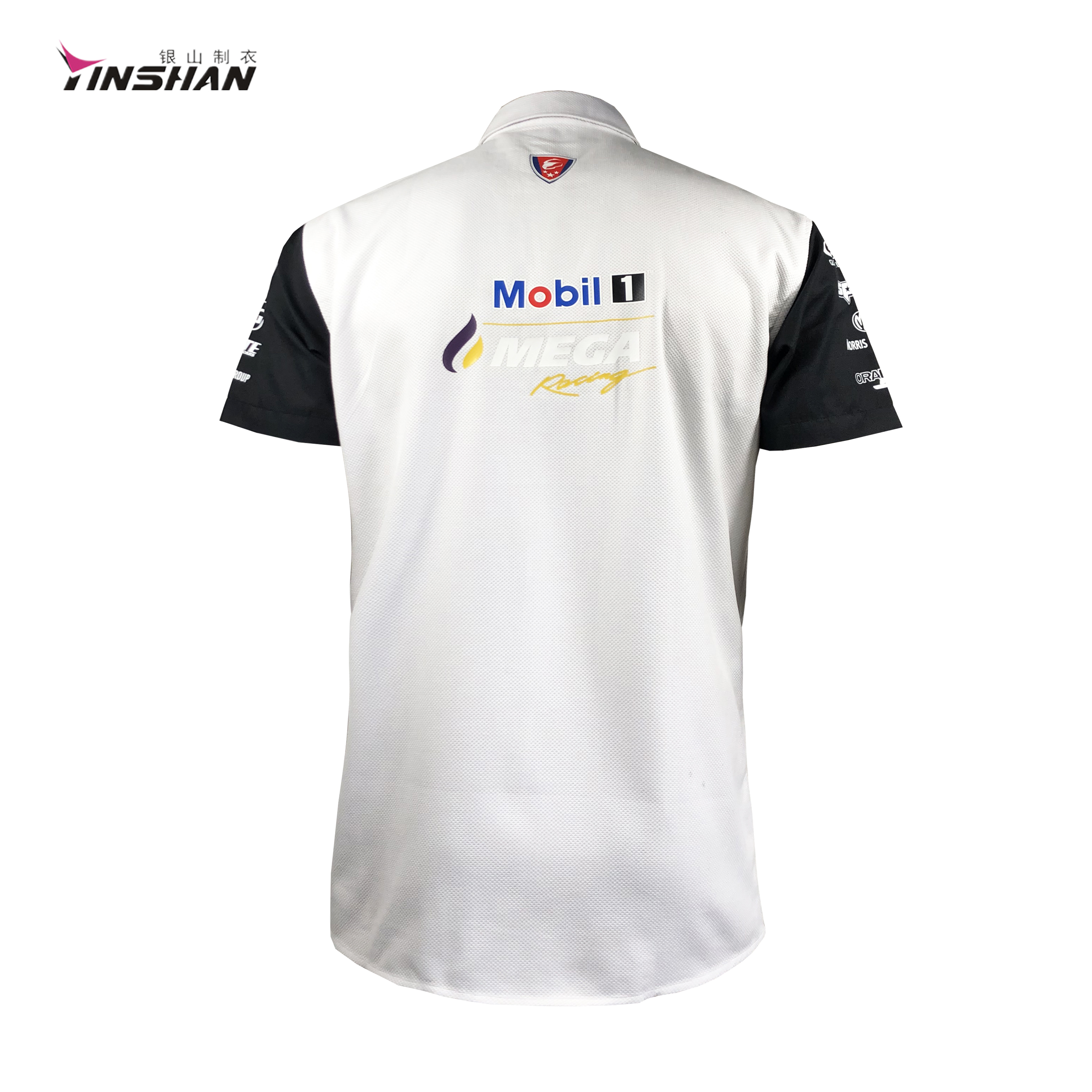 Custom Printed Logo and Teamwear Design Black Racing Shirts for Adults in 100% Polyester