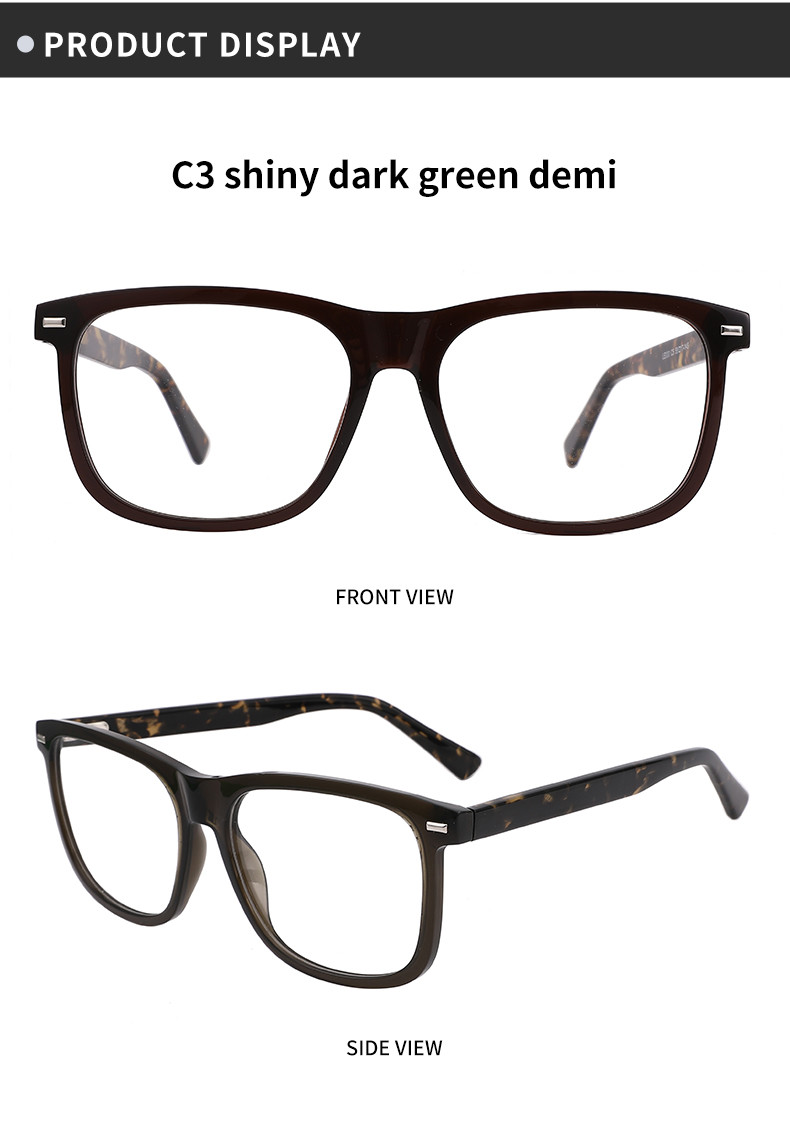 Hand Painted Acetate Frame Glasses Unisex Rectangular Optical Oversized