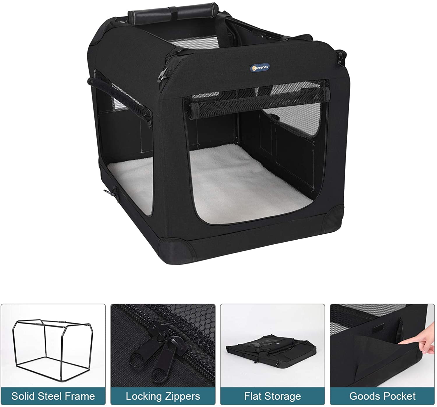 Fleece Mat Heavyweight Foldable Pet Carrier 600D PVC