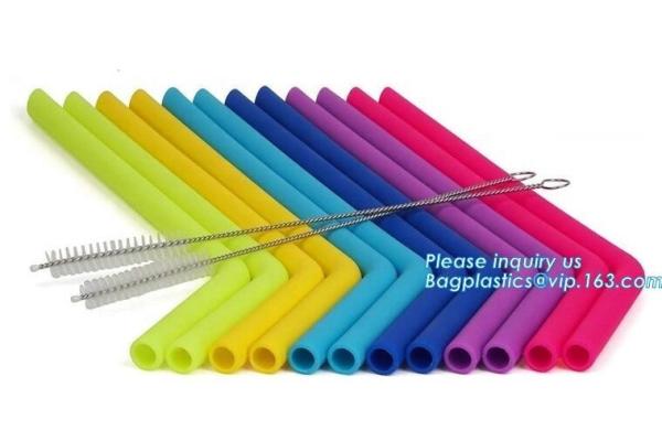 Reusable Drinking Environmentally Friendly Dinnerware Wrapped Silicone Straws