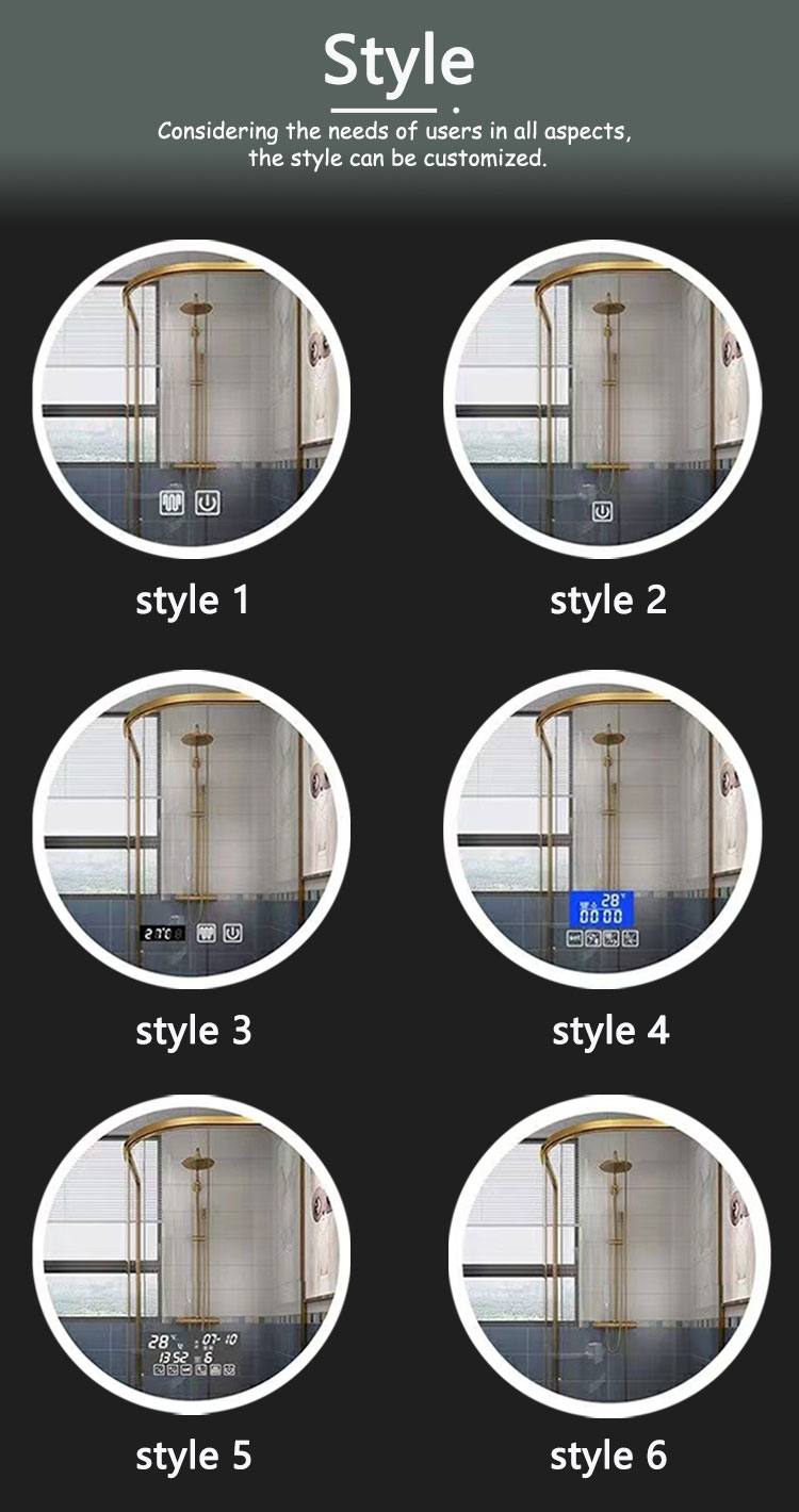 Touch Screen LED Bathroom Mirror with Large Sensor Switch and Modern Design Style