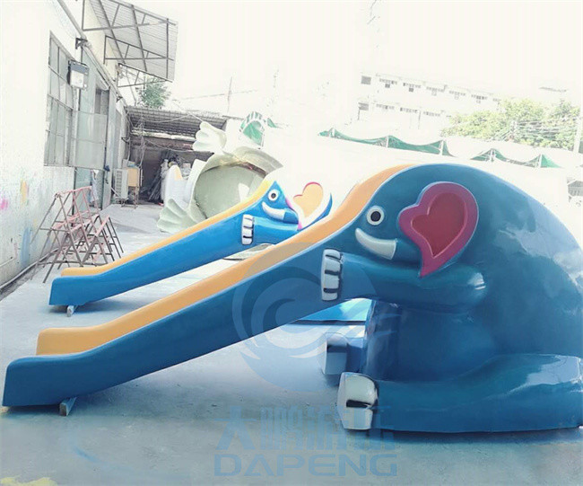 Elephant Shaped Mini Pool Slide Outdoor Commercial Swimming Pool Slides Customized