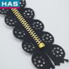 Buy cheap HAS #3 Decorative Lace hollow Zipper with Black Eyelet Tape from wholesalers
