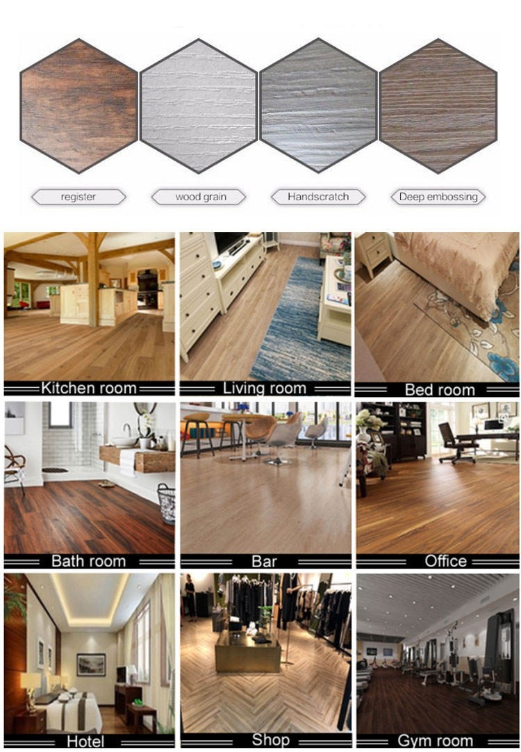 Wood Texture Luxury Spc Vinyl Flooring Commercial Formaldehyde Free