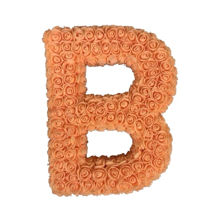 New arrival Foam rose letter from A to Z 38cm PE Rose Flower Letter For Wedding Decoration A-Z Rose Letter