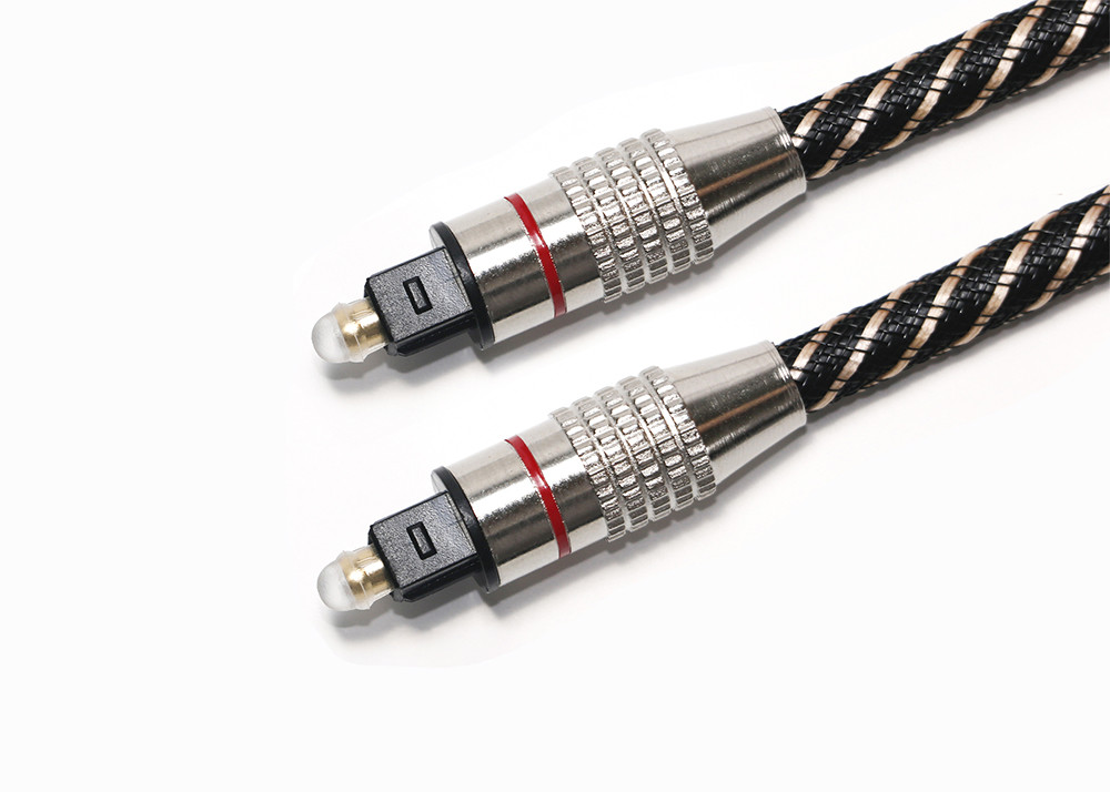 Metal Connectors FTTB High End Toslink Cable Braided Jacket 20KM-60KM