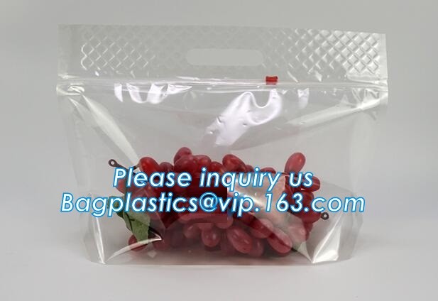 frosted reclosable zipper plastic bags with slider k, round bottom slider grape bag/table grape bag used in graper