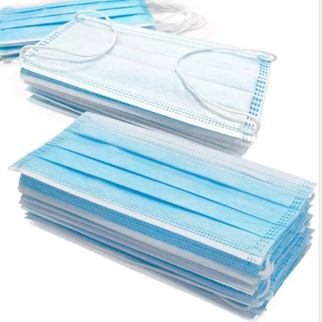 High Filtration 3 Ply Disposable Mask / Disposable Blue Mask Earloop Flat Style