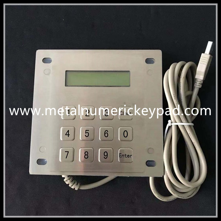 12 Key Stainless steel 304 Metal Numeric Keypad With LED Display