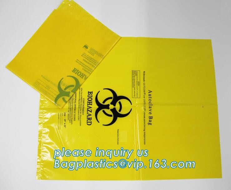 Biodegradable Medical Biohazard Waste Bag- Cheap Price, LDPE Medical Biohazard Waste Plastic Trash Bags, pocket biohazar