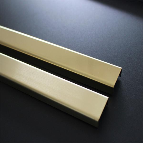 Hairline Finish Rose Gold Stainless Steel U Channel U Shape Profile Trim 201 For