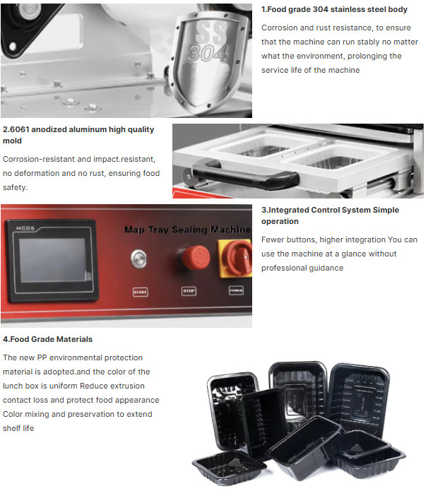 Precise Gas Atmosphere Control Automatic Map Tray Sealing Machine Fresh Whole Chicken Tray Packing Machine