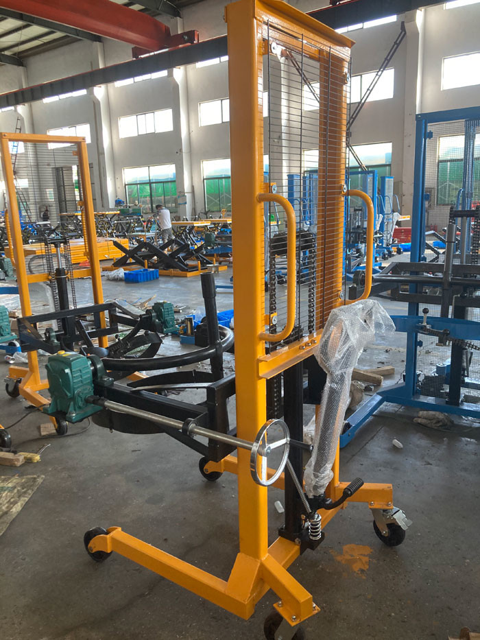400kg 200 Litre Mobile Drum Lifter Stacker Lift Tilt Stock With Pedal Operated