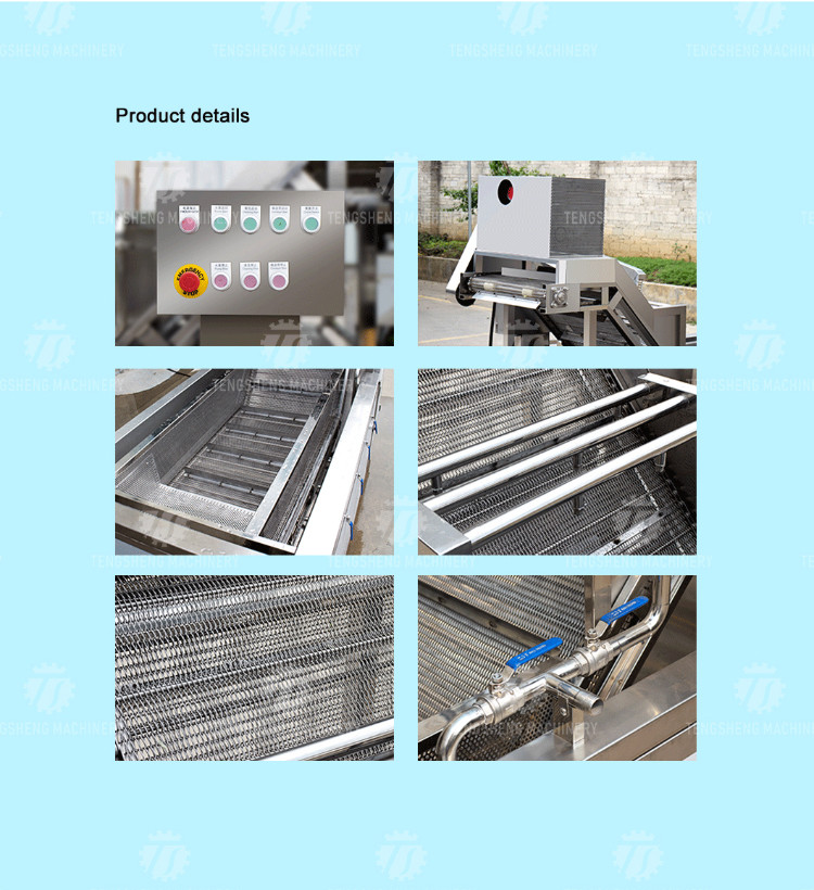 2.6KW Multi-functional fruit and vegetable bubble cleaning machine vegetable food cleaning equipment