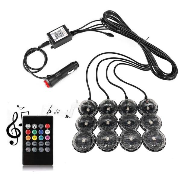RGB Atmosphere lamp Remote Interior 5050 LED Strip Atmosphere Car Lights With