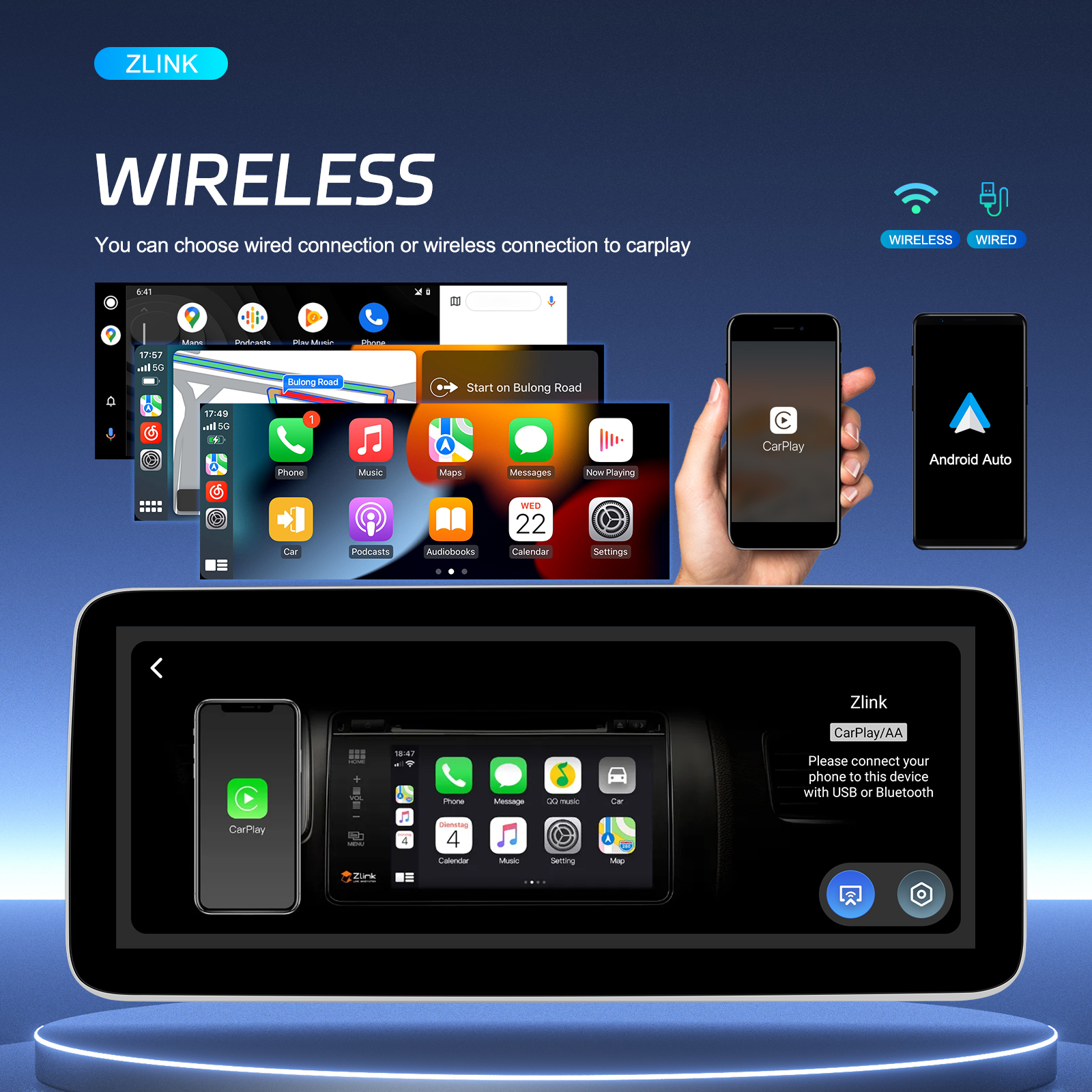 12.3 inch Android 11 4 64GB 4g Car Stereo Navigation GPS Car DVD Radio for Dashboard