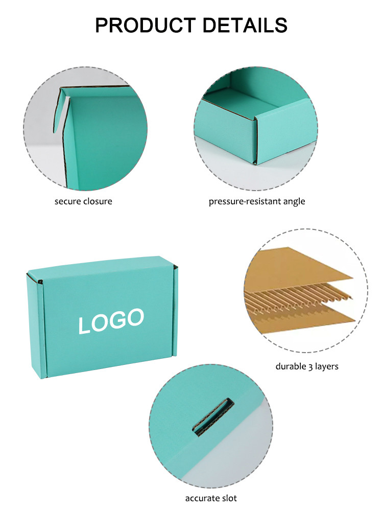 Customizable Mint Green Corrugated Extra Hard Airplane Box Clothing Packaging