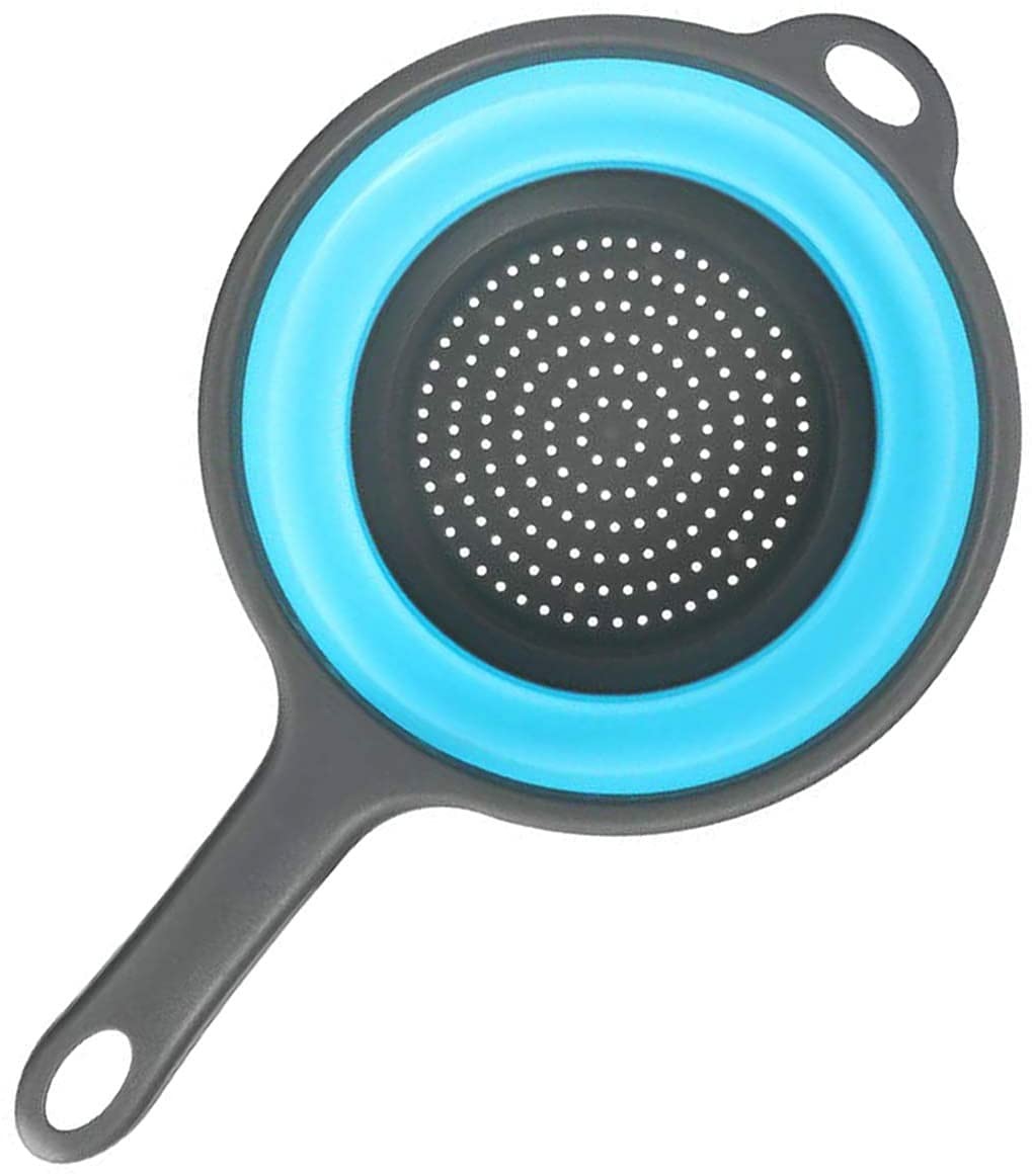 Washable Pasta Silicone Collapsible Colander Strainer Silicone Kitchen Utensil Space-Saver Folding Strainer Colander