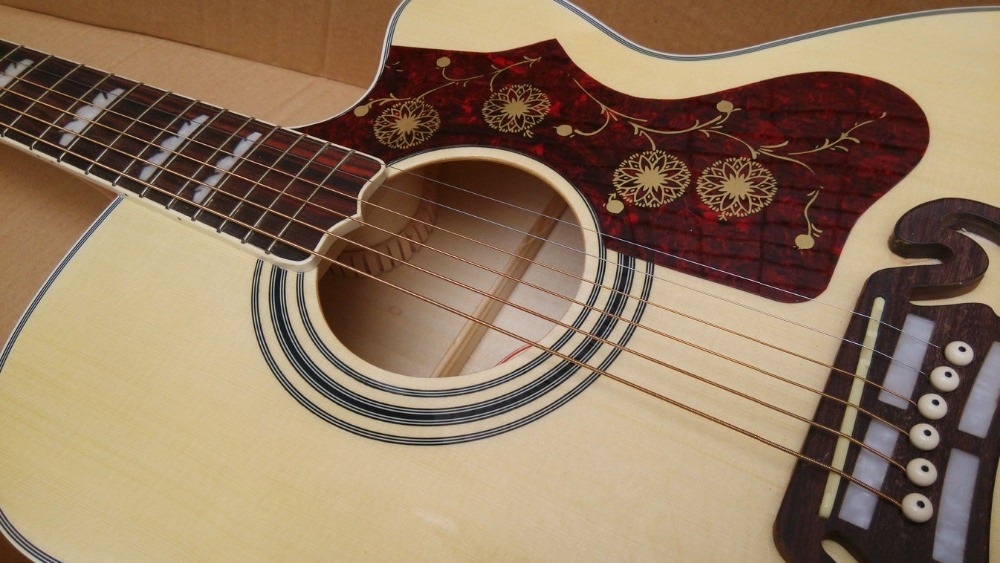 J200 single cut acoustic guitar SJ200N electric acoustic Guitar single cutaway Acoustic black hard shell