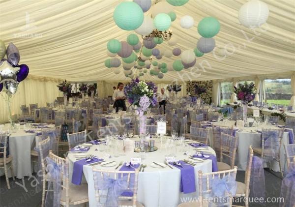 Colorful Ball Decoration Luxury Wedding Tents , Huge Canopy Tent Anodized