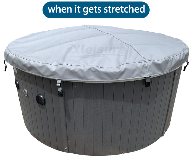 New Type roll-up round spa cover save space grey spa rolling cover Oxford Cloth hot tub cover