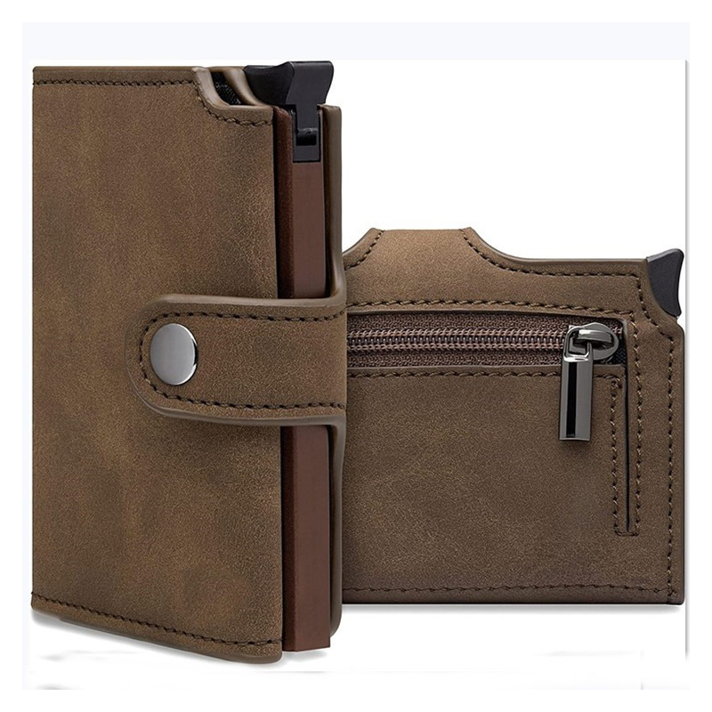 Effortless Card Access with Automatic Ejection and Genuine Leather RFID Card Holder