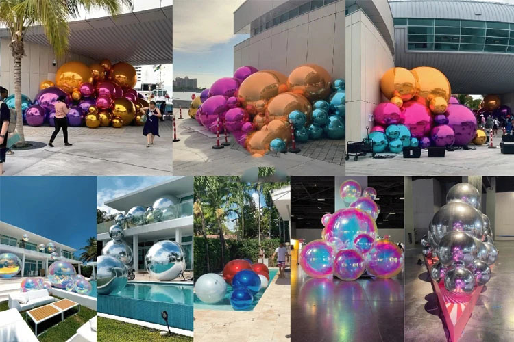 Outdoor Affordable Big Shiny Balls Inflatable Silver Smooth Shiny Ballse Balls for Event
