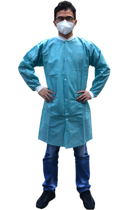 Customized Unisex Waterproof Non Woven Disposable White Lab Coats