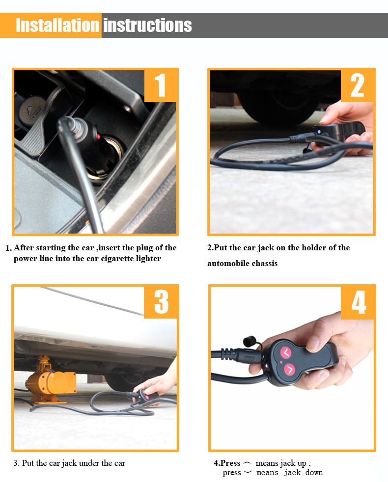 automatic emergency tools2 tons electric scissor lifting car single jack with wheel nut wrench