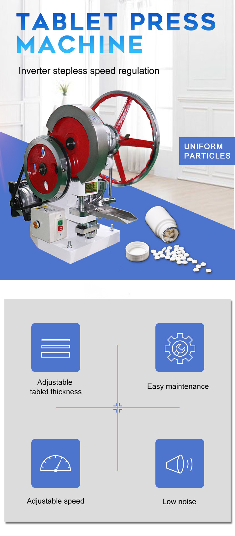 Laboratory Desktop Tablet Press Machine Small Electric Continuous Single Punch Pill