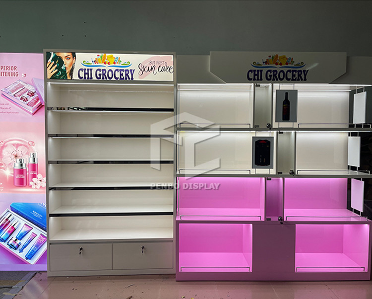MDF Skincare Shop Cosmetics Display Showcaes Brushed Spay Painted