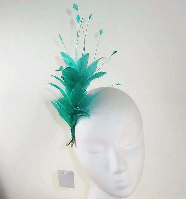 10*20 cm Dyed Pattern Goose and Rooster Coque Feather Flower Mount with wire accessory