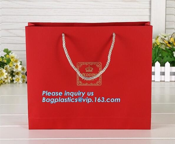 Luxury paper bags with handles Different Sizes,250gsm art paper shopping carrier bag custom printing with handle rope