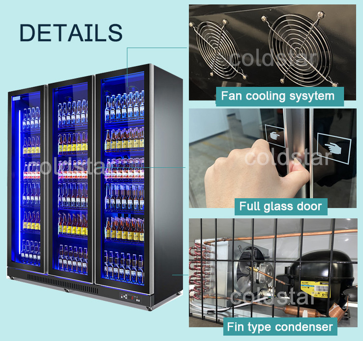 Commercial Upright Showcase Glass Door Display Beer Refrigerator Cooler