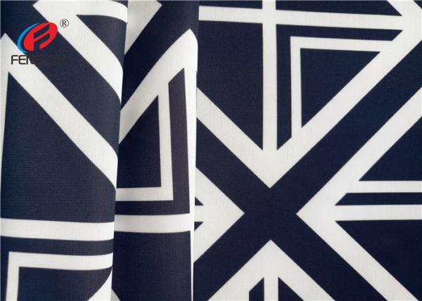 4 Way Digital Printed Stretched Polyester Spandex Fabric Swimwear / Swimsuit